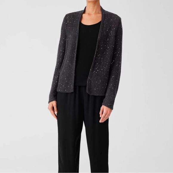 NWT Eileen Fisher Merino Sequin Cardigan-Z3 - Picture 3 of 6